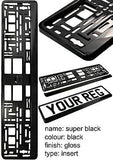SUPER BLACK Car Number Plate Surround Holder FOR ANY CAR TRUCK VAN TRAILER CAR