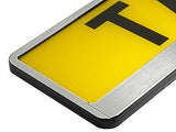 STAINLESS STEEL EFFECT FRONT Car Number Plate Surround Holder FOR ANY CAR VAN