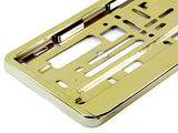 SUPER CHROME LIGHT GOLD Car Number Plate Surround Holder FOR ANY CAR VAN TRAILER