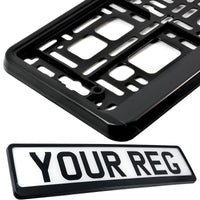 CAR NUMBER PLATE HOLDER WITH CUSTOMISED TEXT FOR ANY CAR BUSINESS WEDDING ADVERT