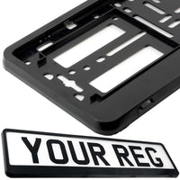 CAR NUMBER PLATE HOLDER WITH CUSTOMISED TEXT FOR ANY CAR BUSINESS WEDDING ADVERT