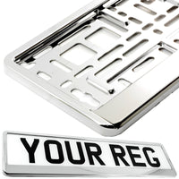 CAR NUMBER PLATE HOLDER WITH CUSTOMISED TEXT FOR ANY CAR BUSINESS WEDDING ADVERT