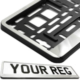 CAR NUMBER PLATE HOLDER WITH CUSTOMISED TEXT FOR ANY CAR BUSINESS WEDDING ADVERT