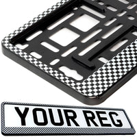 CAR NUMBER PLATE HOLDER WITH CUSTOMISED TEXT FOR ANY CAR BUSINESS WEDDING ADVERT