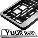 CAR NUMBER PLATE HOLDER WITH CUSTOMISED TEXT FOR ANY CAR BUSINESS WEDDING ADVERT