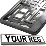 CAR NUMBER PLATE HOLDER WITH CUSTOMISED TEXT FOR ANY CAR BUSINESS WEDDING ADVERT