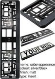 CAR NUMBER PLATE HOLDER WITH CUSTOMISED TEXT FOR ANY CAR BUSINESS WEDDING ADVERT