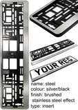 CAR NUMBER PLATE HOLDER WITH CUSTOMISED TEXT FOR ANY CAR BUSINESS WEDDING ADVERT