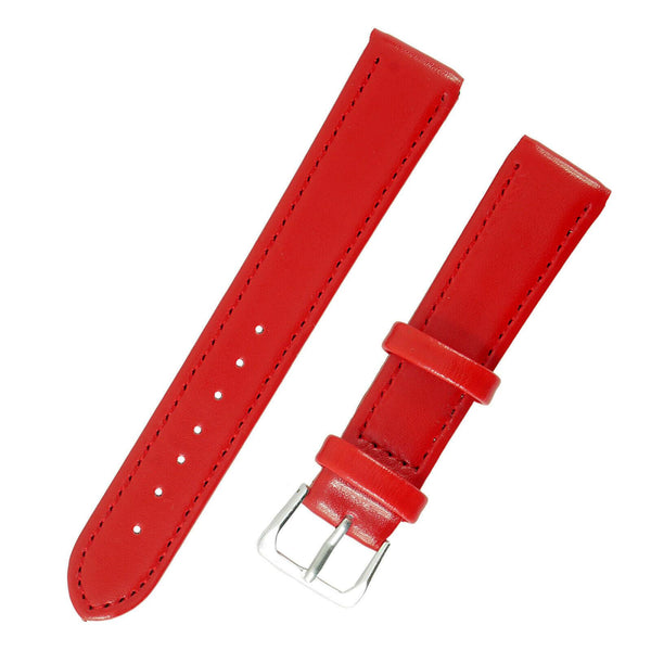 1x Red Color Mens Ladies High Quality Soft Leather Watch Slim Band Strap 22mm
