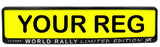 2x WORLD RALLY 3d TUNING Car Reg License Number Plate Surround Holder Frame