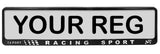 2x RACING SPORT 3d TUNING Car Reg License Number Plate Surround Holder Frame