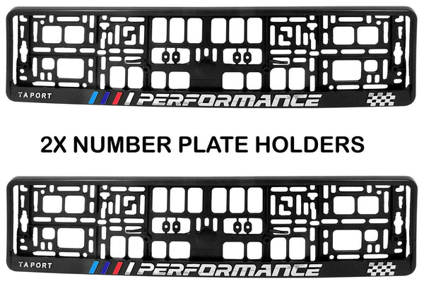 2x TAPORT PERFORMANCE 3d TUNING Car License Number Plate Surround Holder Frame