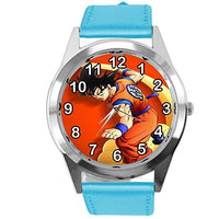 Blue Leather Round Watch for Anime Fighters Fans